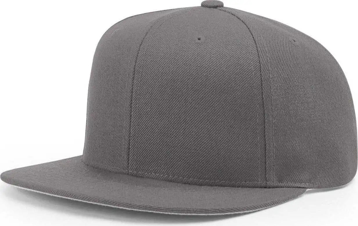 Richardson 510 Wool Flatbill Snapback Caps - Charcoal - Dark Gray / Osfm