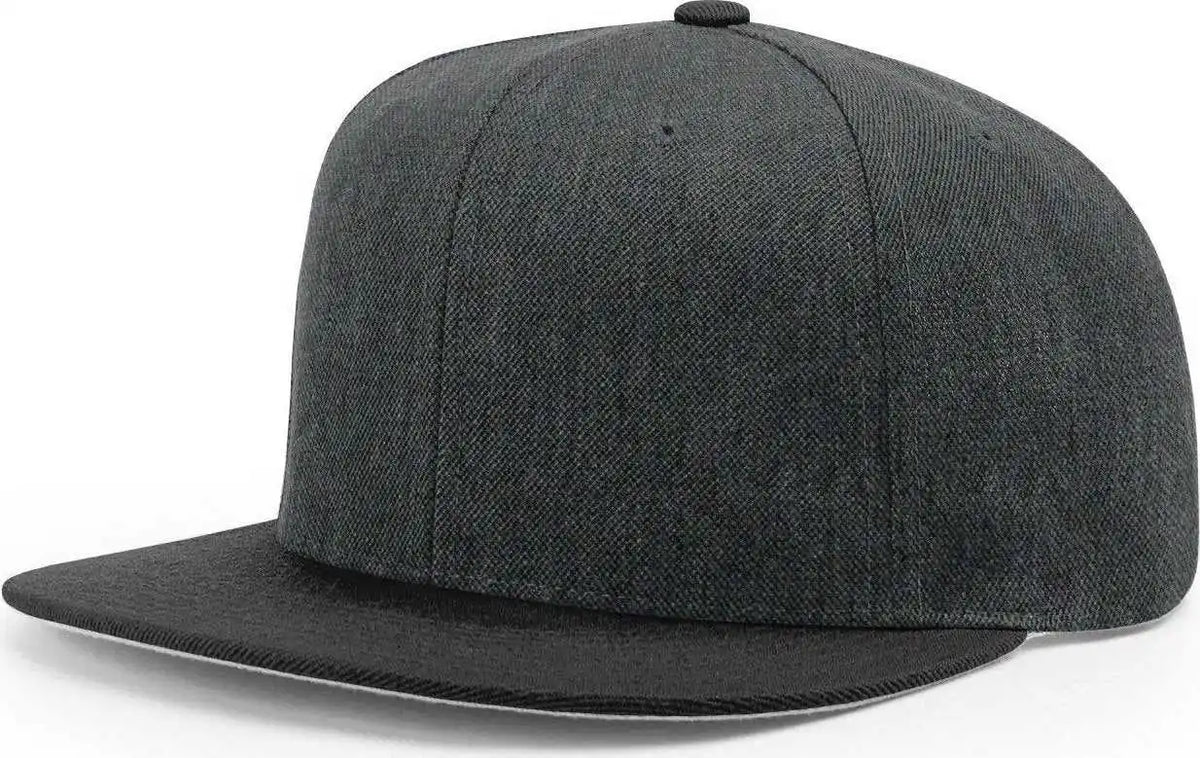 Richardson 510 Wool Flatbill Snapback Caps - Combo Heather Charcoal Black - Multi-colored / Osfm