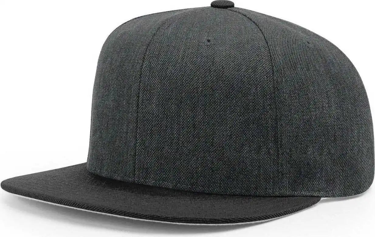Richardson 510 Wool Flatbill Snapback Caps - Combo Heather Charcoal Black - Multi-colored / Osfm