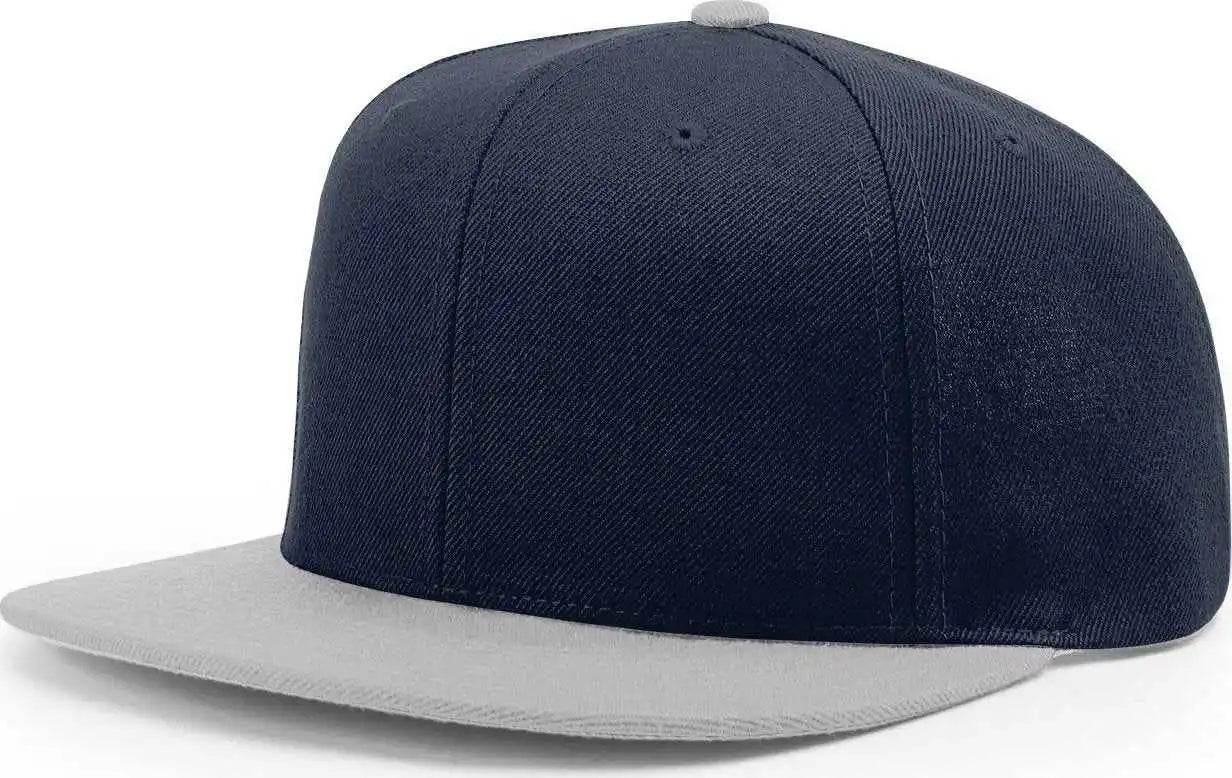 Richardson 510 Wool Flatbill Snapback Caps - Navy Grey - Gray / Osfm