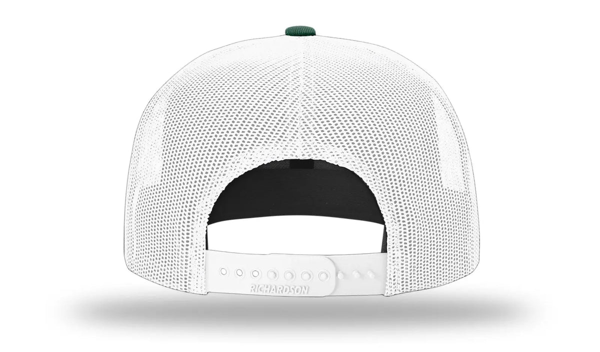 Richardson 511 Acrylic-wool Blend Flatbill Trucker Cap - Dark Green White - Forest / Osfm
