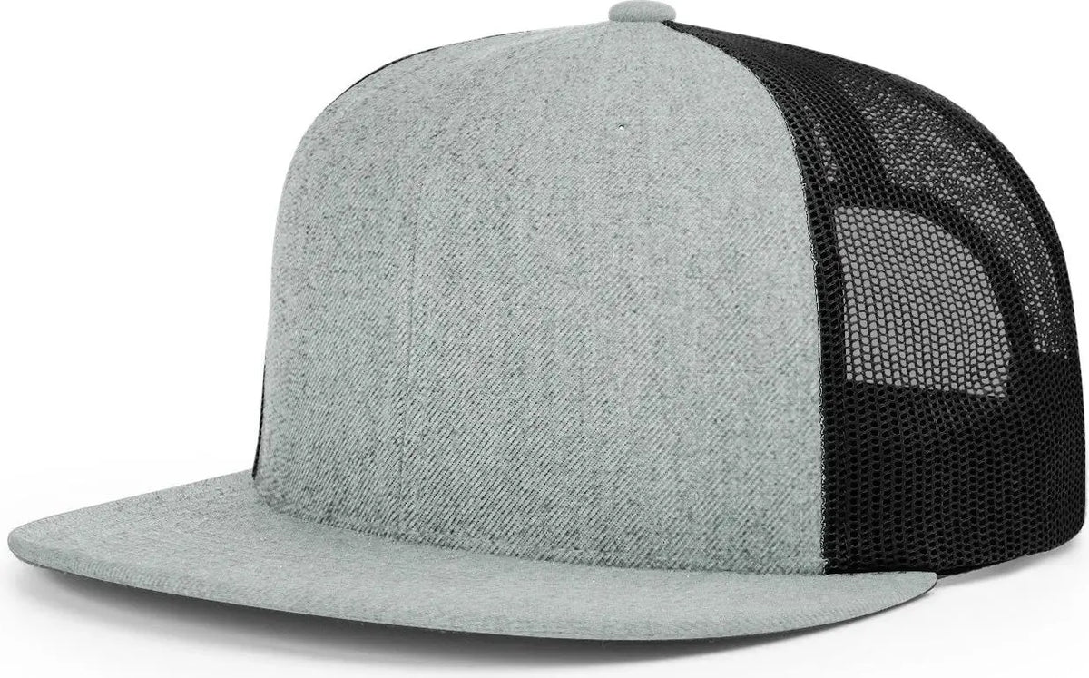 Richardson 511 Acrylic-wool Blend Flatbill Trucker Cap - Heather Gray Black - Osfm