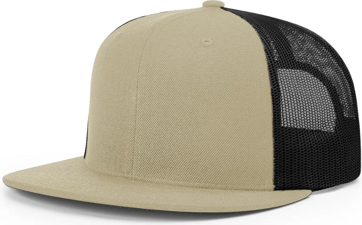 Richardson 511 Acrylic-wool Blend Flatbill Trucker Cap - Khaki Black - Osfm