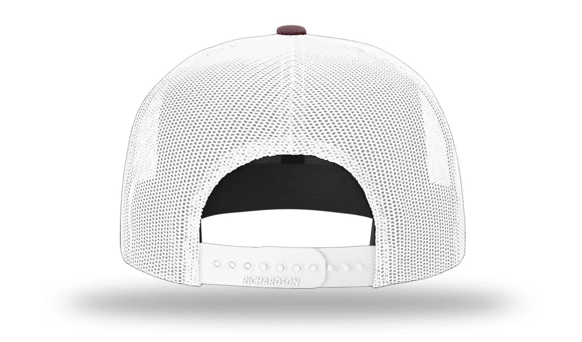 Richardson 511 Acrylic-wool Blend Flatbill Trucker Cap - Maroon White - Osfm