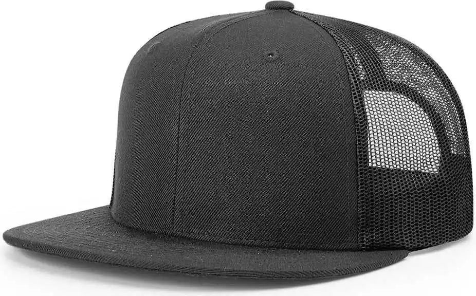 Richardson 511 Wool Blend Flat Bill Trucker Caps Black / Osfm