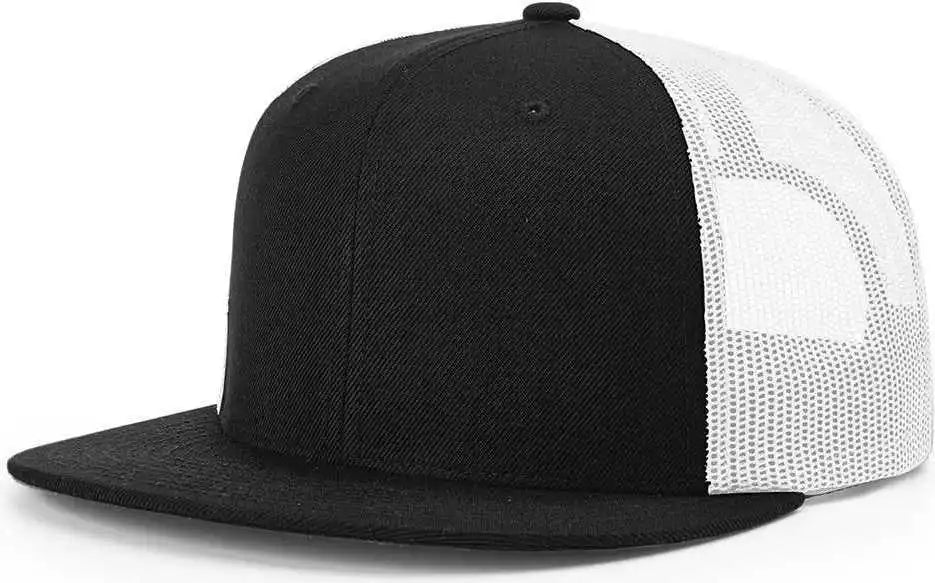 Richardson 511 Wool Blend Flat Bill Trucker Caps Black White / Osfm