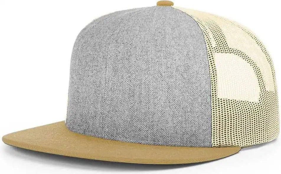 Richardson 511 Wool Blend Flat Bill Trucker Caps Heather Gray Birch Biscuit Light / Osfm