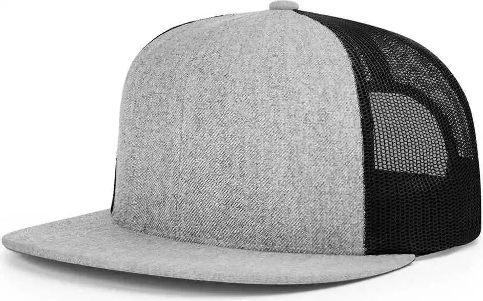 Richardson 511 Wool Blend Flat Bill Trucker Caps Heather Gray Black / Osfm