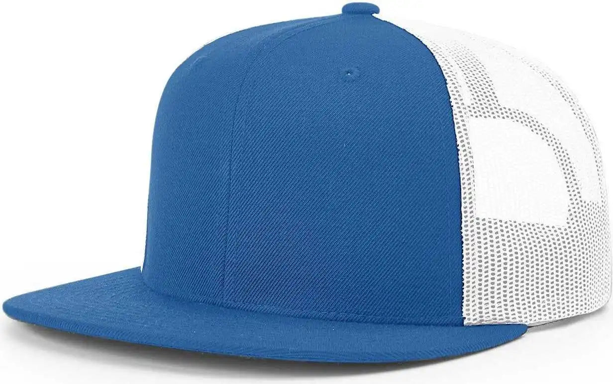 Richardson 511 Wool Blend Flat Bill Trucker Caps - Royal Whte - White / Osfm