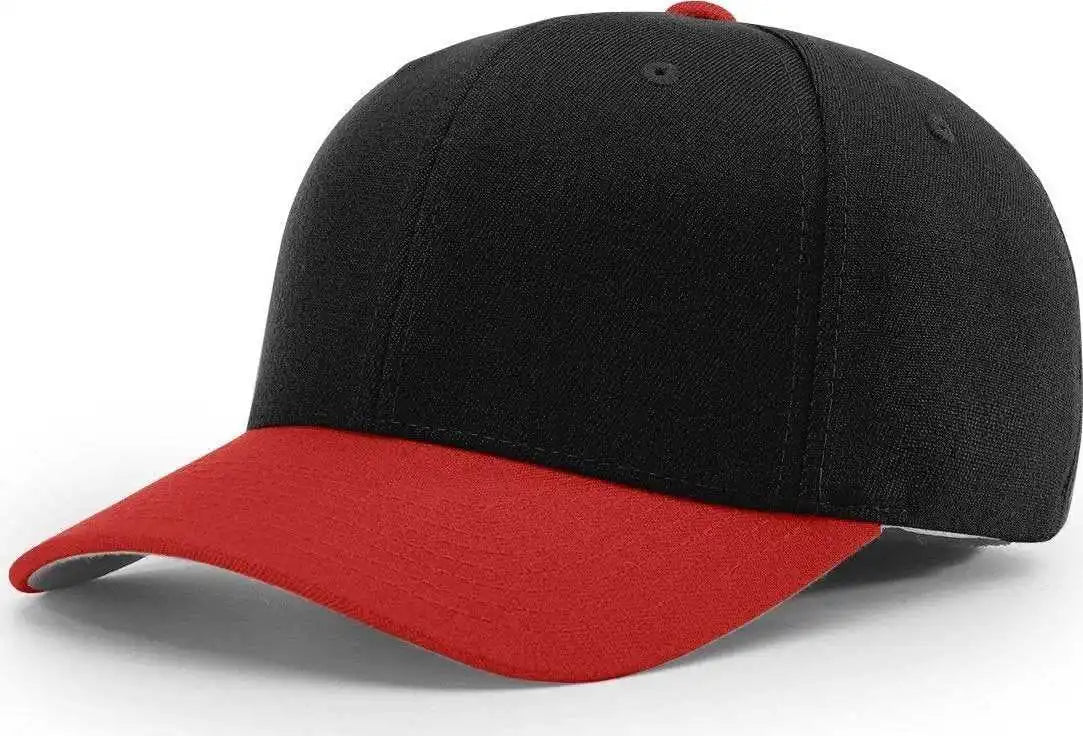Richardson 585 Wool Blend R-flex Caps - Black Red - Sm