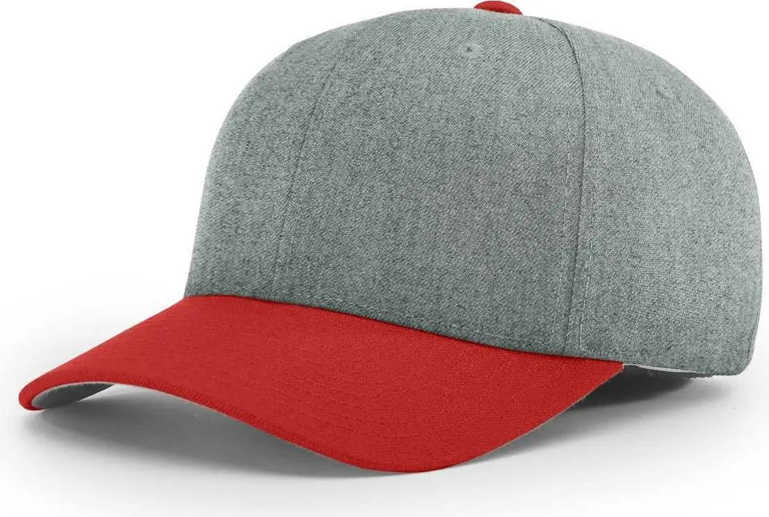 Richardson 585 Wool Blend R-flex Caps - Heather Gray Red