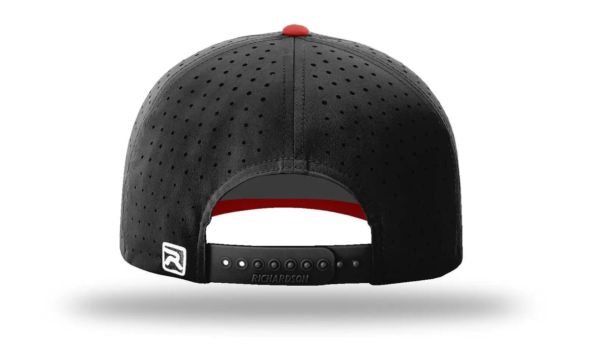 Richardson 632 Laser Perf R-flex Snapback Cap - Black Red