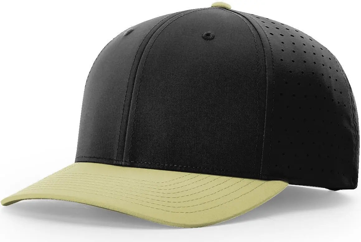 Richardson 632 Laser Perf R-flex Snapback Cap - Black Vegas Gold