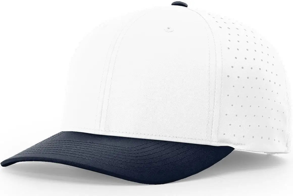 Richardson 632 Laser Perf R-flex Snapback Cap - White Navy