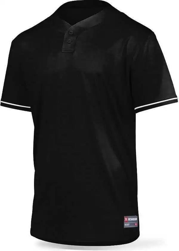 Richardson 7112 Adult Select Baseball 2-button Jersey - Black White