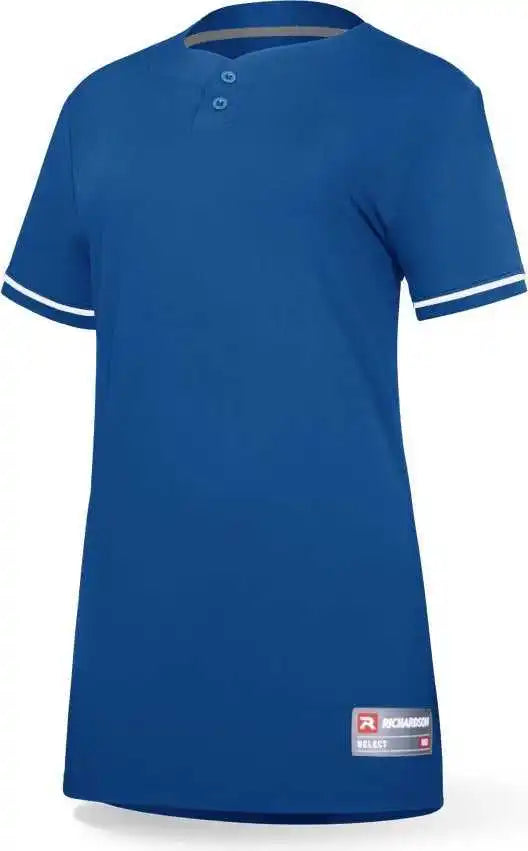 Richardson 7112wy Girl’s Select Softball 2-button Jersey - Royal White