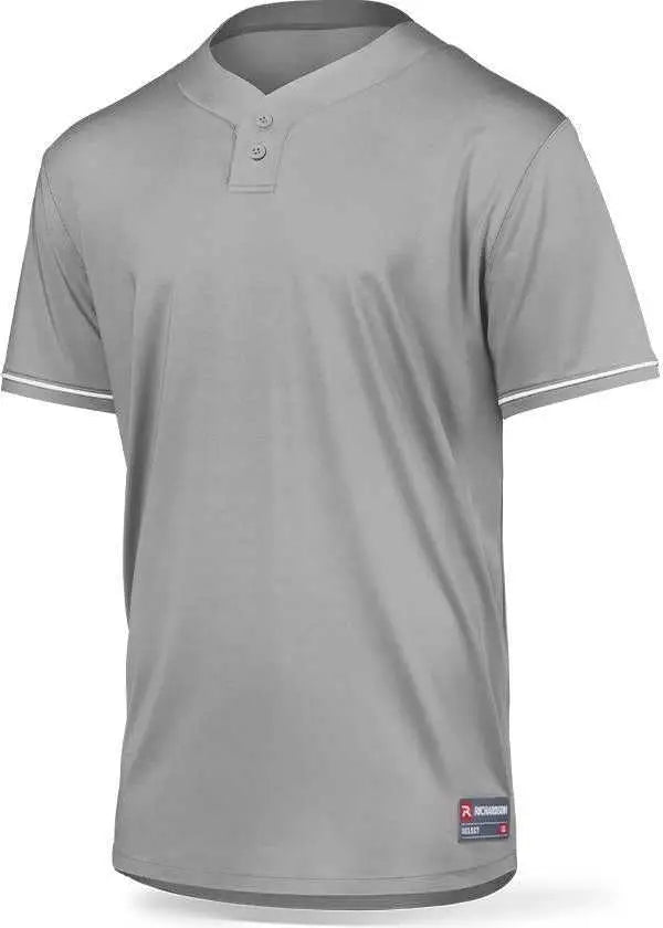 Richardson 7112y Youth Select Baseball 2-button Jersey - Gray White