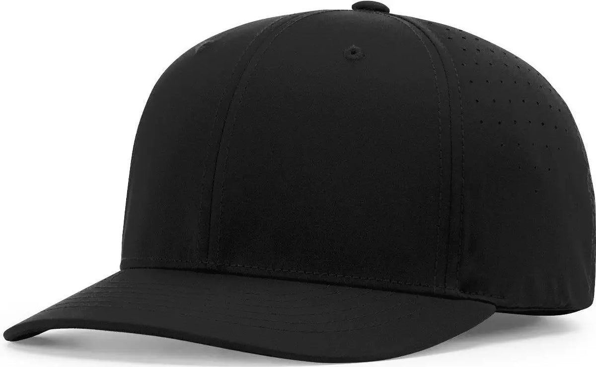 Richardson 743 6-stitch 2.5’’ Bill - Performance Ignite Lt Laser Perf Ump Cap - Black - Lg-xl