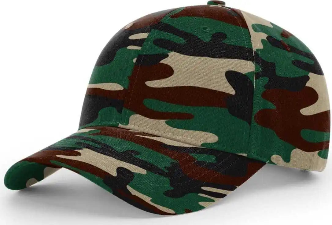 Richardson 843 Casual Twill Camo Strapback Caps - Green - Brown / Osfm