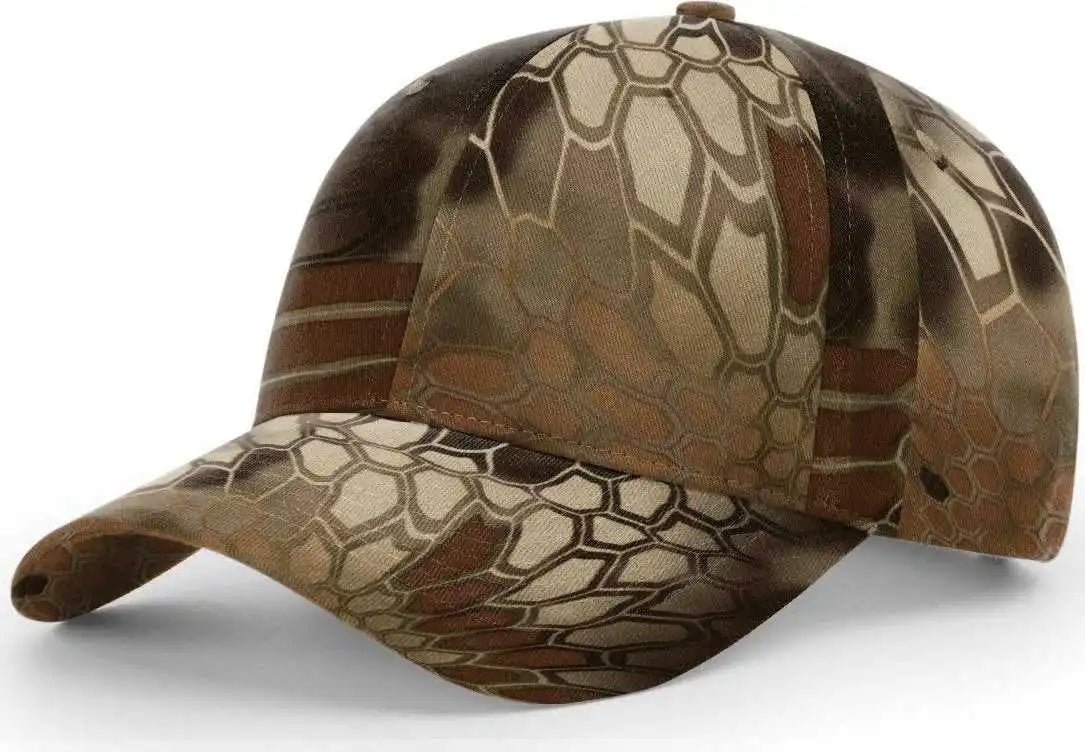 Richardson 843 Casual Twill Camo Strapback Caps - Kryptek Highlander - Osfm