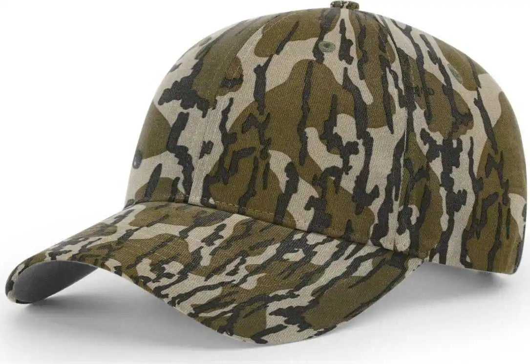 Richardson 843 Casual Twill Camo Strapback Caps - Mossy Oak Bottomland - Osfm