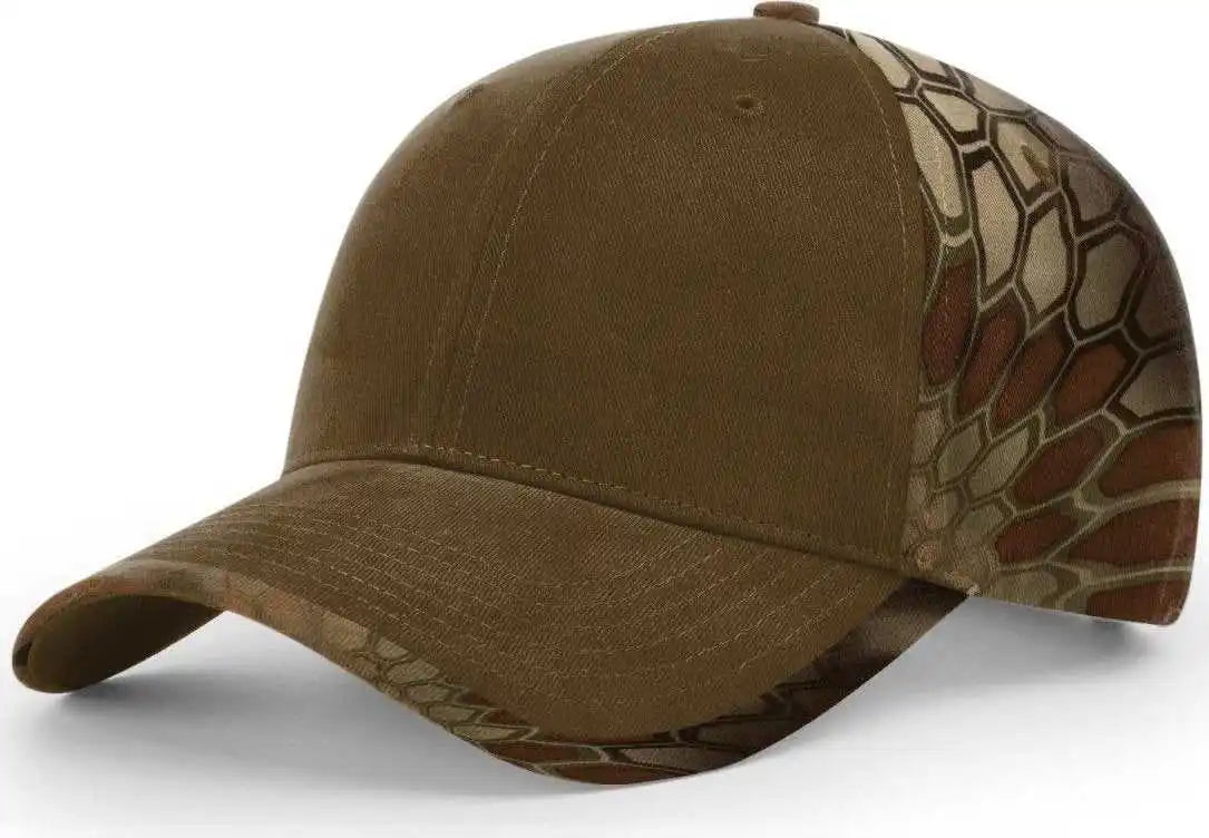 Richardson 844 Duck Cloth Front W/ Camo Back Caps - Buck Kryptek Highlander - Brown / Osfm