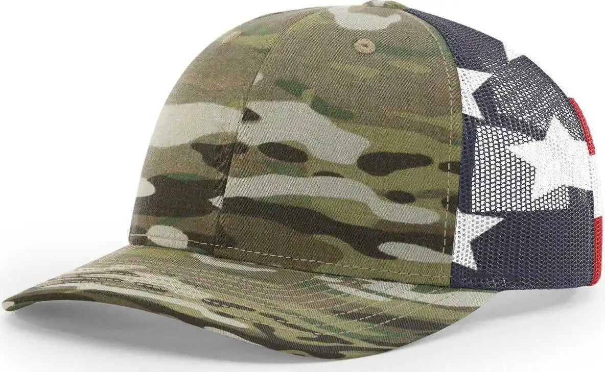 Richardson 862 Structured Multicam Trucker Caps - Multicam Original Flag - Multi-colored / Osfm