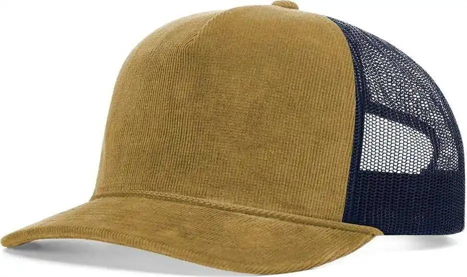 Richardson 930 Troutdale Corduroy Trucker Caps Amber Gold Navy / Osfm