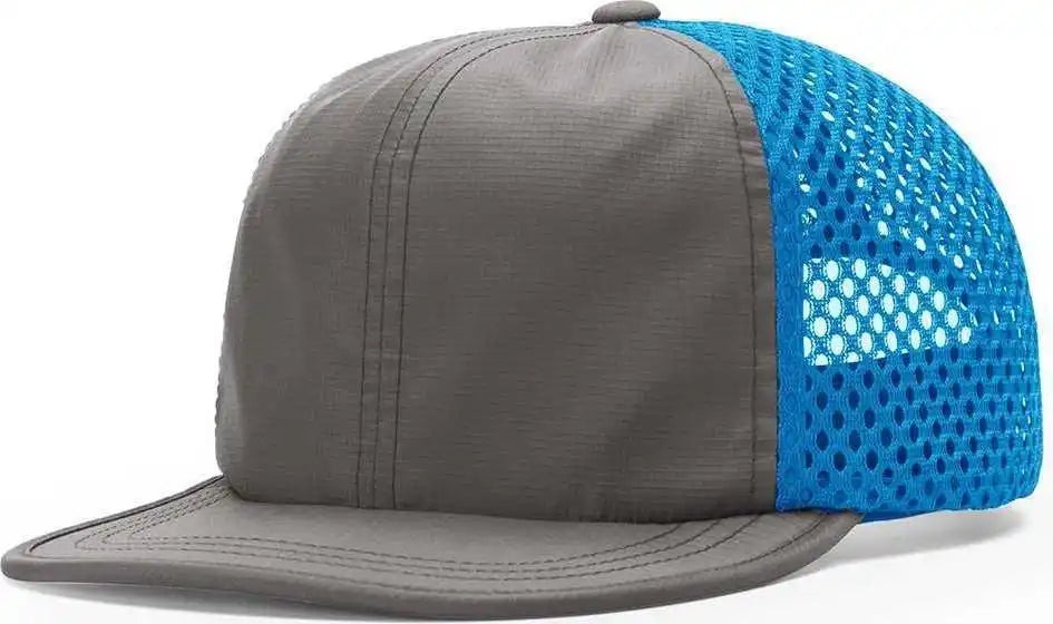 Richardson 935 Rouge Wide Set Mesh Caps Charcoal Cyan Dark Gray Aqua / Osfm