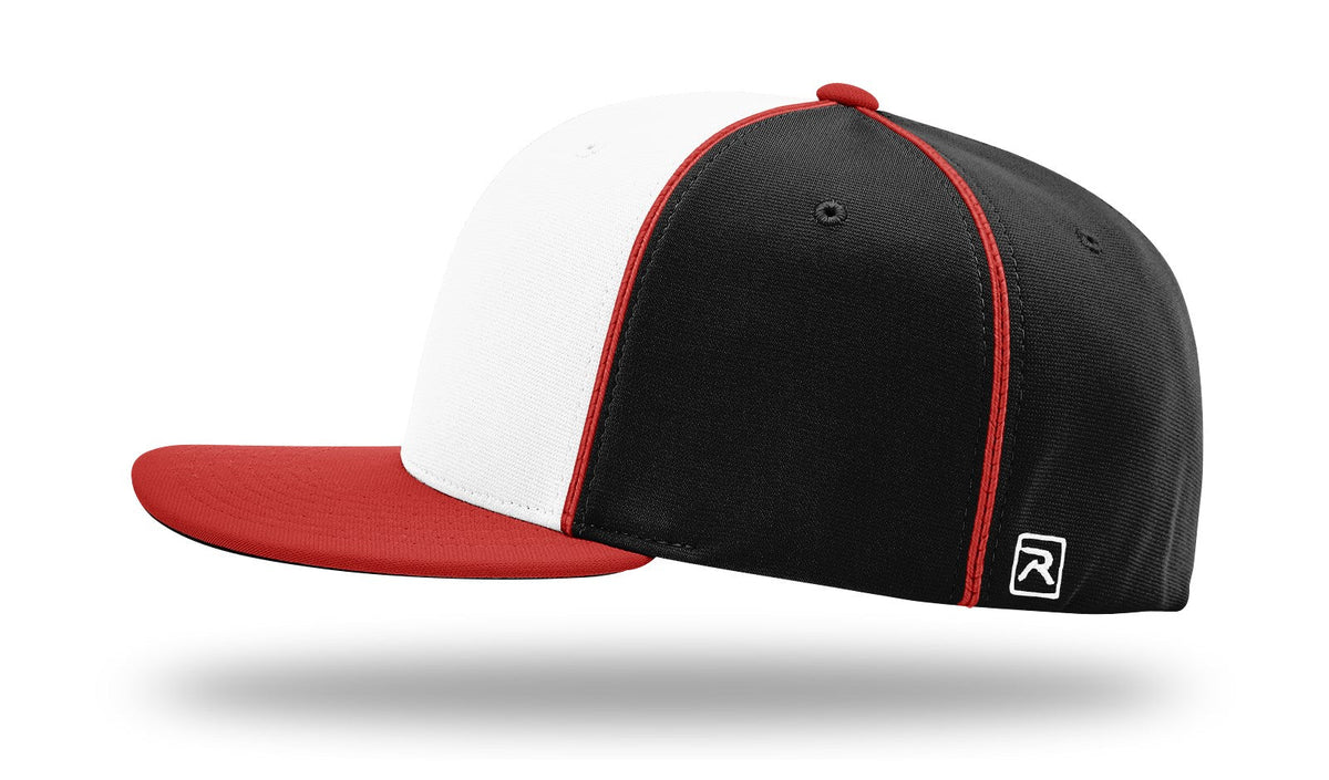 Richardson Pts20 Pulse R-flex Caps with Piping - White Black Red