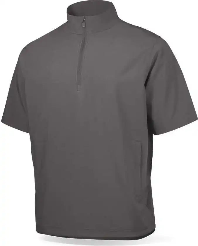 Richardson Pts4010t Adult Pts Baseball Barrage Wind Shirt Short Sleeve 1/4 Zip (batting Jacket) - Charcoal
