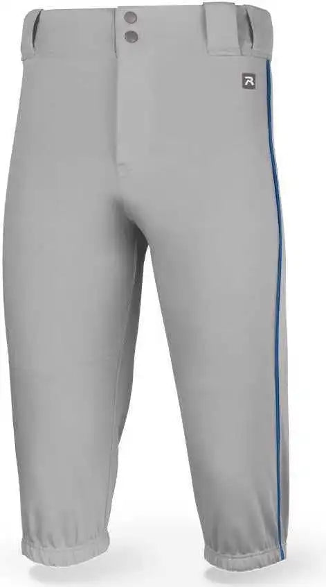 Richardson Pts8022p Adult Pts Baseball Knicker Pant with Piping - Gray Royal