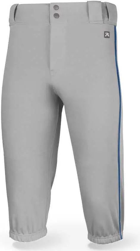 Richardson Pts8022p Adult Pts Baseball Knicker Pant with Piping - Gray Royal
