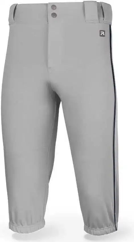 Richardson Pts8022p Adult Pts Baseball Knicker Pant with Piping - Gray Navy
