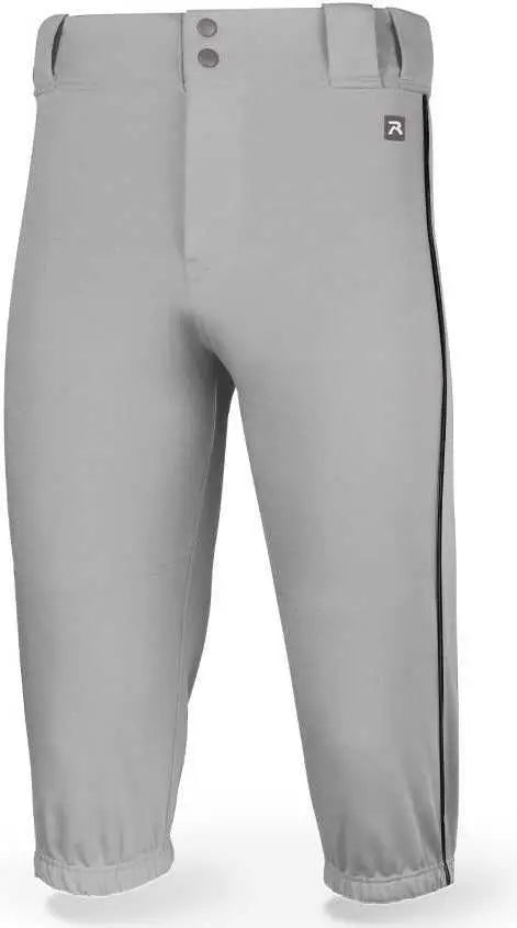 Richardson Pts8022p Adult Pts Baseball Knicker Pant with Piping - Gray Black