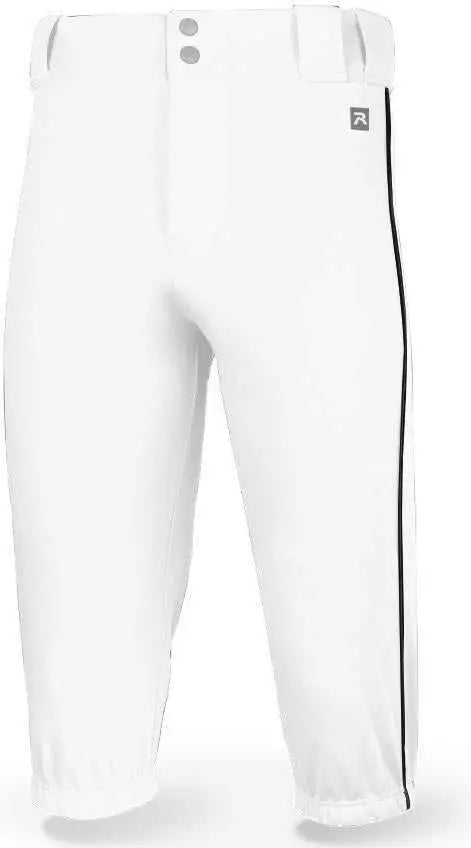 Richardson Pts8022p Adult Pts Baseball Knicker Pant with Piping - White Black