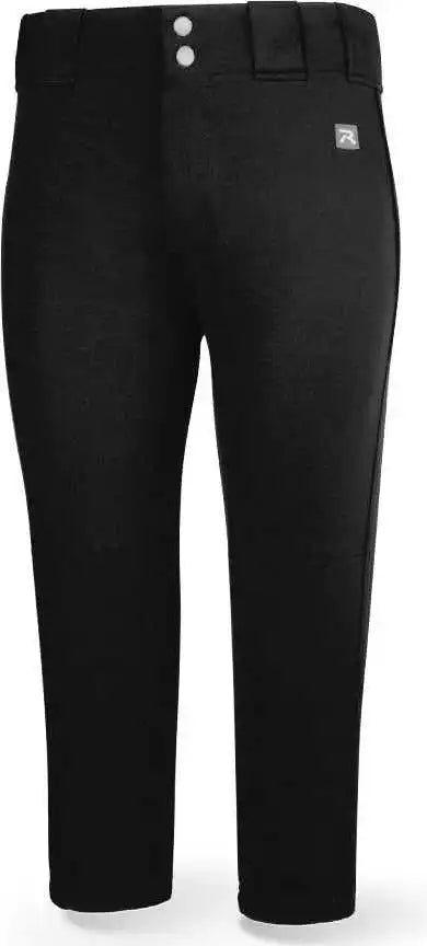 Richardson Pts8023wy Girls Pts Softball Low Rise Mid-calf Pant - Black