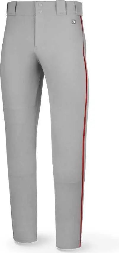 Richardson Pts8120p Adult Pts Baseball Pant with Piping - Gray Red