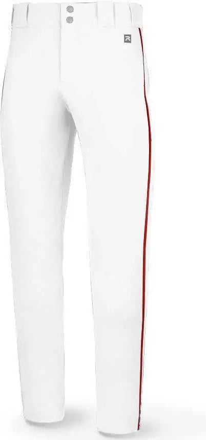Richardson Pts8120p Adult Pts Baseball Pant with Piping - White Red