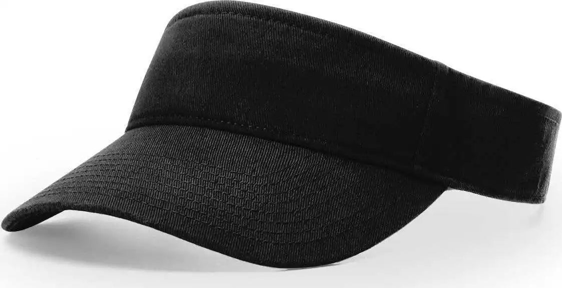 Richardson R45 Garment Washed Visors - Black - Osfm