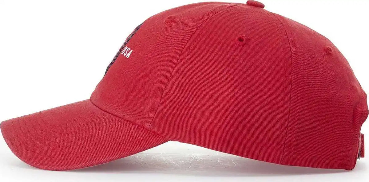 Richardson R55 Garment Washed Twill Caps - Red - Osfm