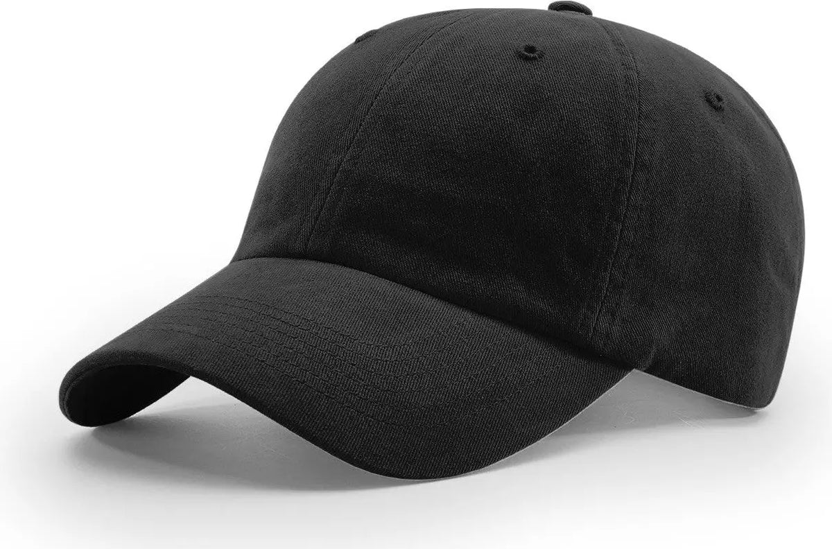 Richardson R55 R65 Garment Washed Twill Cap - Black - Osfm