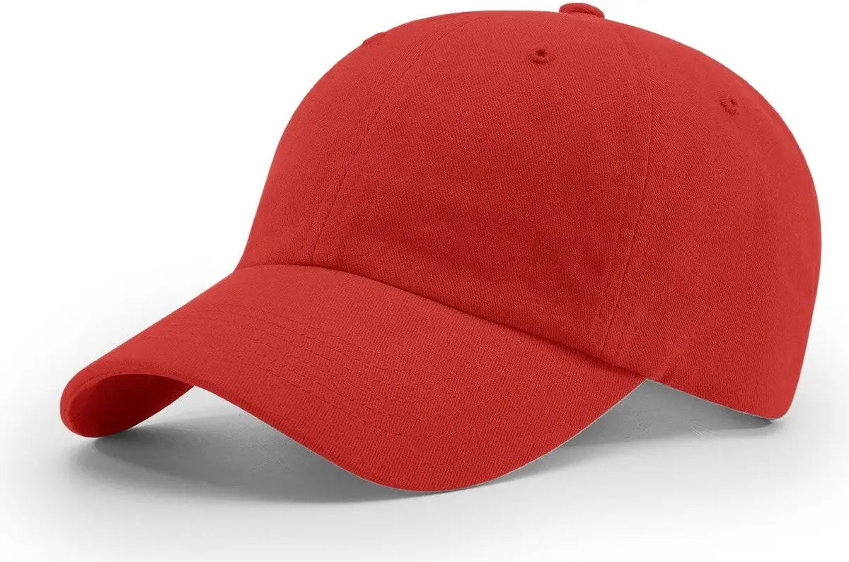 Richardson R55 R65 Garment Washed Twill Cap - Red - Osfm