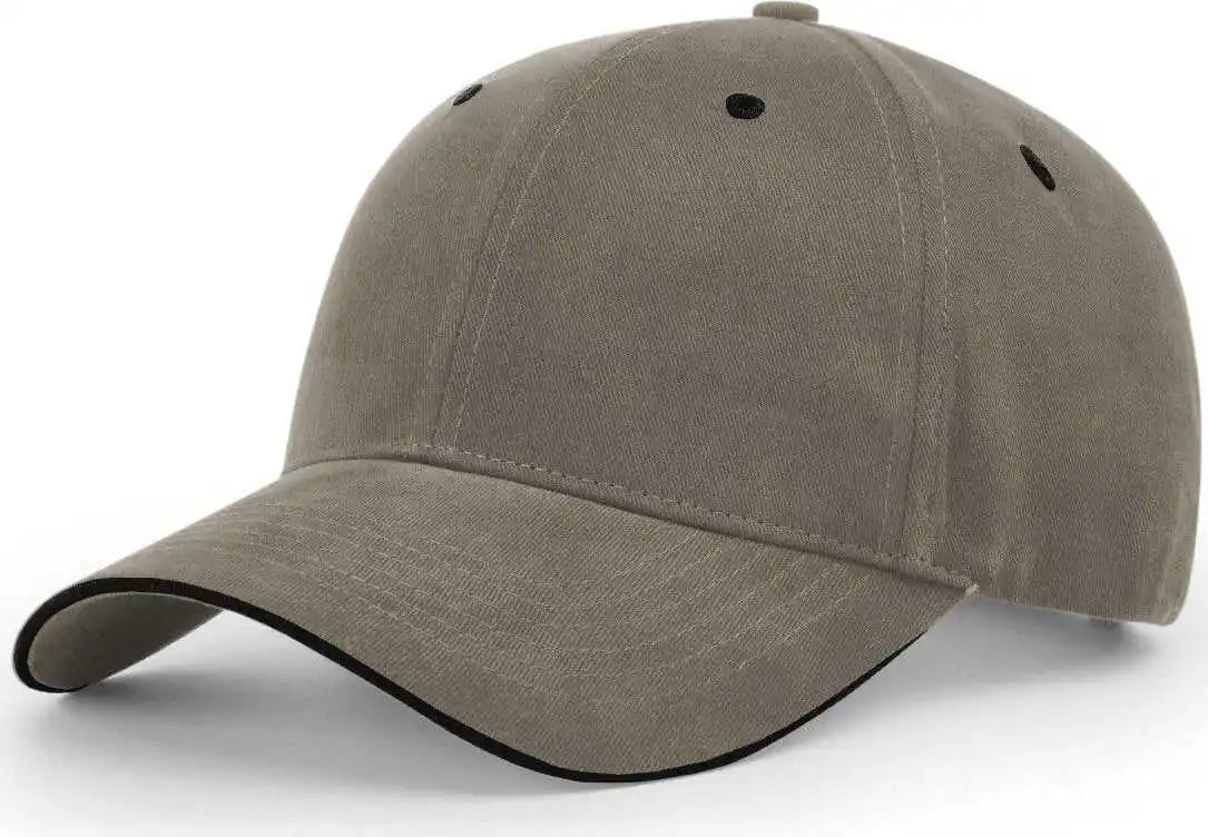 Richardson R78 Casual Sandwich Visor Caps - Driftwood Black - Gray / Osfm