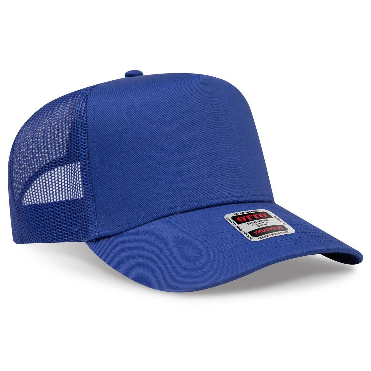 Right View of 001 - Royal OTTO CAP 5 Panel Mid Profile Mesh Back Trucker Hat