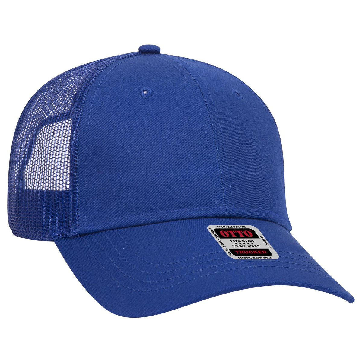 Right View of 001 - Royal OTTO CAP 6 Panel Low Profile Mesh Back Trucker Hat