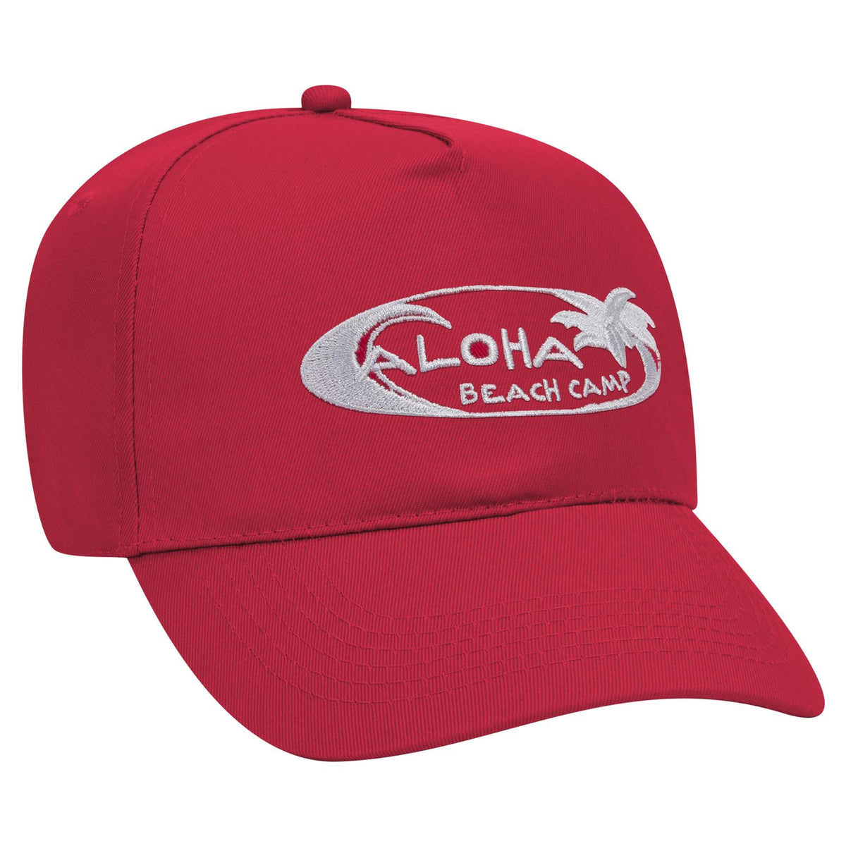 Right View of 002 - Red OTTO CAP 5 Panel Mid Profile Baseball Cap