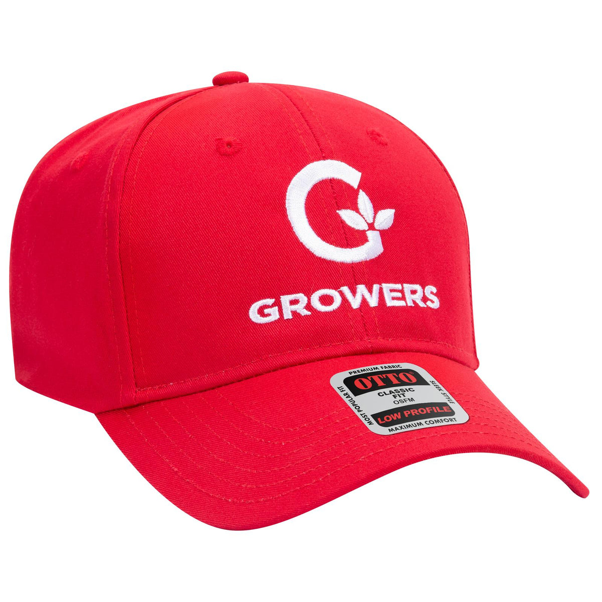 Right View of 002 - Red OTTO CAP 6 Panel Low Profile Baseball Cap