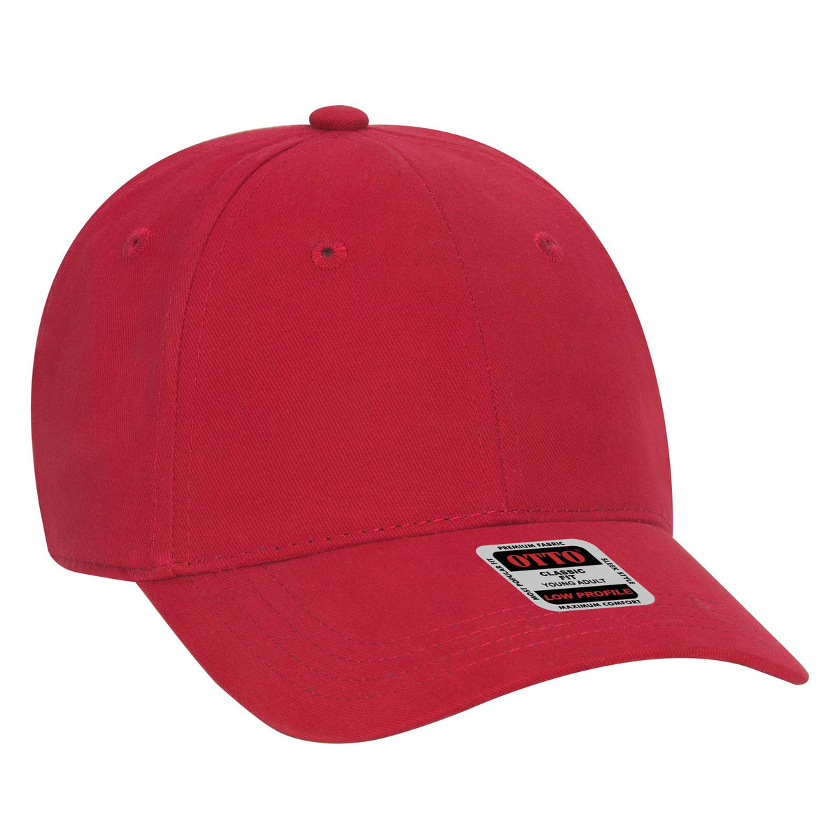 Right View of 002 - Red OTTO CAP 6 Panel Low Profile Baseball Cap