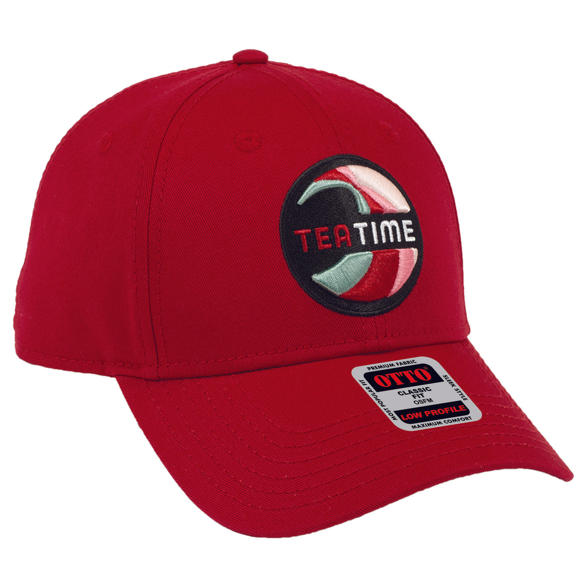 Right View of 002 - Red OTTO CAP 6 Panel Low Profile Baseball Cap